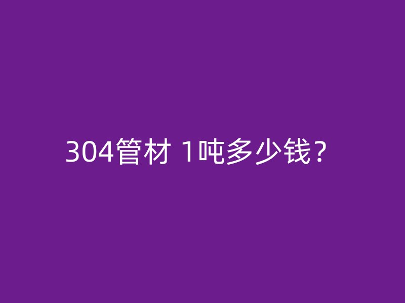 304管材 1噸多少錢？