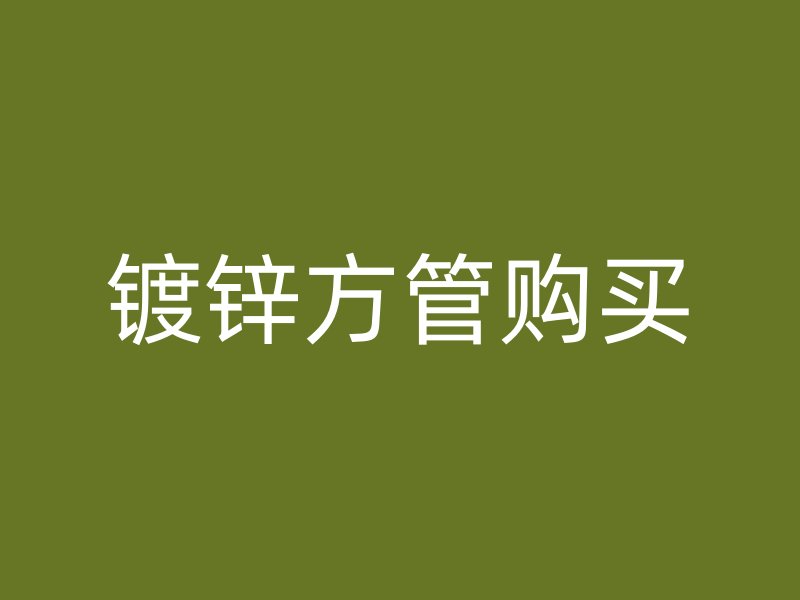 鍍鋅方管購(gòu)買(mǎi)