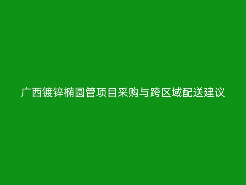廣西鍍鋅橢圓管項(xiàng)目采購(gòu)與跨區(qū)域配送建議