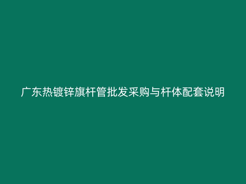 廣東熱鍍鋅旗桿管批發(fā)采購與桿體配套說明