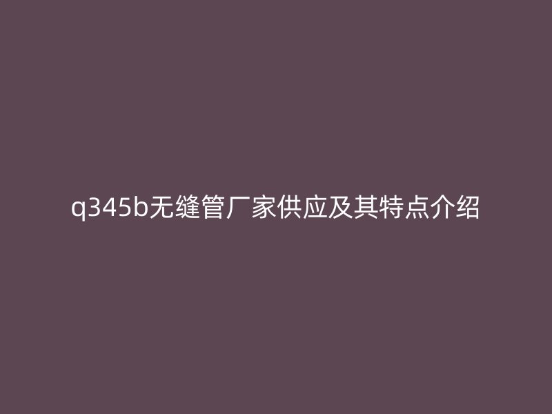 q345b無縫管廠家供應(yīng)及其特點介紹