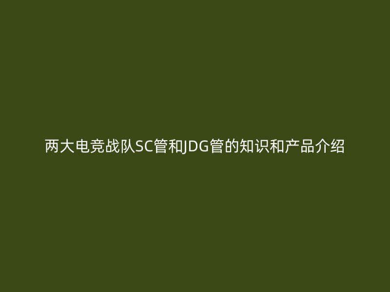 兩大電競戰(zhàn)隊(duì)SC管和JDG管的知識(shí)和產(chǎn)品介紹